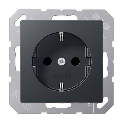JUNG EcoProfi Антрацит Розетка с/з, автозажим EP1420AN