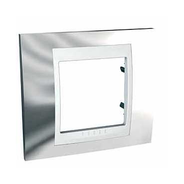 Купить SE Unica Хамелеон Серебро/Бел Рамка 1-ая MGU66.002.810