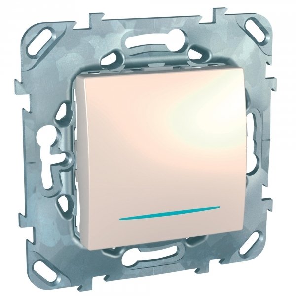 SE Unica Бежевый Переключатель 1-клавишный (сх.6) с подсветкой MGU5.203.25NZD