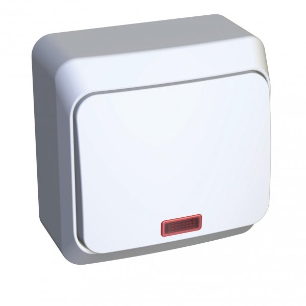 Systeme Electric Этюд наруж Бел Переключатель 1-клавишный с подсветкой