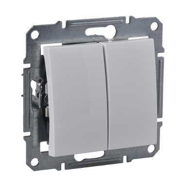 Купить SE Sedna Бел Выключатель 2-клавишный 10А, IP44 (сх.5) SDN0300421