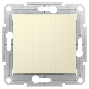SE Sedna выключатель 3-х клавишный 10ax, 230в, бежевый SDN0300647