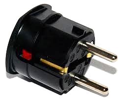 ABL Вилка термопласт 16A, 2P+E, 250V, подключение боковое (черный) 1107100