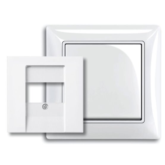 Купить ABB BJB Basic 55 Бел Накладка аудиорозетки и ТЛФ/комп ТАЕ розеток 2CKA001724A4275