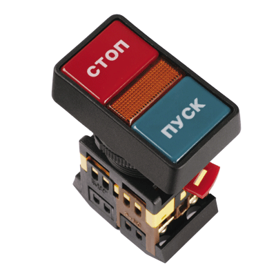 Купить IEK Кнопка РPВВ-30N Пуск-Стоп d30мм неон/240В 1з+1р