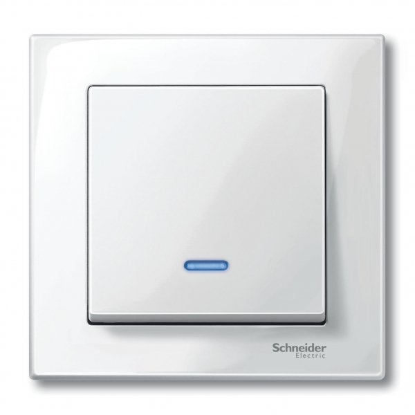 SE Merten SM Бел глянец Клавиша 1-ая с подсветкой MTN436019