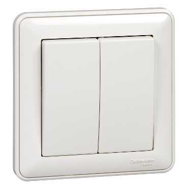 Systeme Electric Wessen 59 Бел Выключатель 2-клавишный , 10АХ, (в сборе)