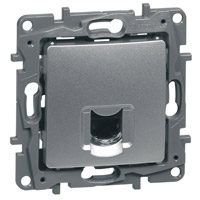 Купить Legrand Etika Алюминий Розетка комп (RJ45) 6 категория  UTP 672453