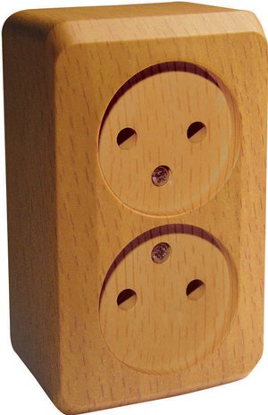 Купить Systeme Electric Этюд наруж Дача Темный бук Розетка 2-ая б/з без шторок