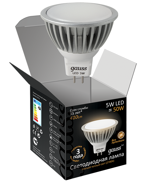 Купить Gauss Лампа MR16 5W 500lm 3000K GU5.3 LED 101505105