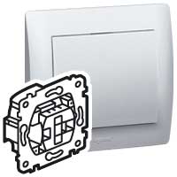 Legrand PRO 21 Мех Выключатель 1-клавишный с подсветкой зеленая лампа 0,5 мА 775600