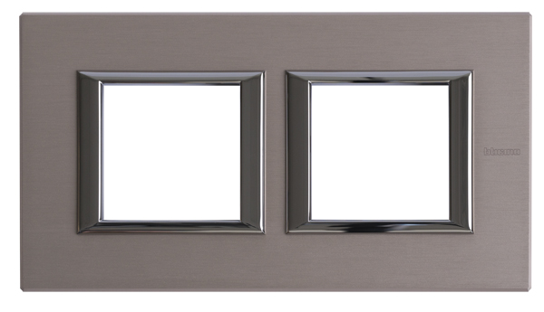 BT Axolute Титан Рамка 2+2 мод прямоугольная (надпись горизонтально) HA4802M2HNX