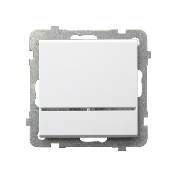 Ospel Sonata Белый Выключатель 1-клавишный с подсветкой, без рамки ŁP-1RS/m/00