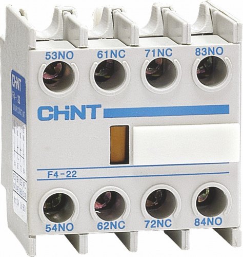 CHINT Приставка доп.контакты F4-22 к контактору NC1 и NC2 (R) CHINT Приставка доп.контакты F4-22 к контактору NC1 и NC2 (R)