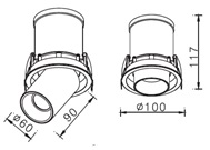 Купить Quest Light Светильник встраиваемый, поворотный, черный с золотойй вставкой, LED 12w 3000K 810lm, IP20 TECHNO MINI black/gold