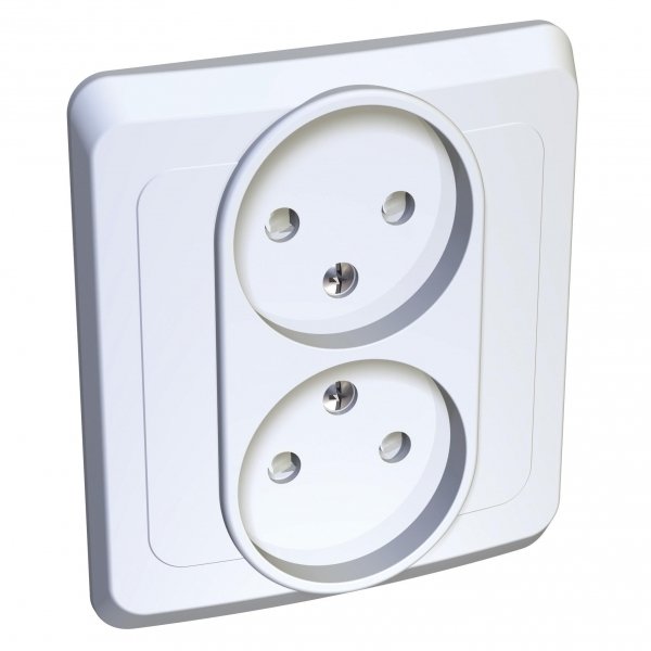 Systeme Electric Этюд Бел Розетка 2-ая б/з с защитными шторками