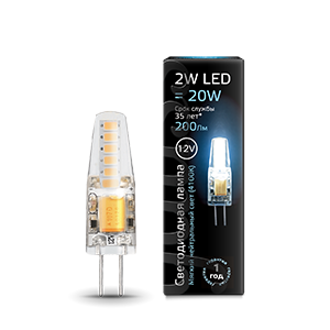 Gauss Лампа G4 12V 2W 200lm 4100K силикон LED 207707202