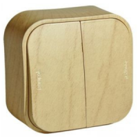 Купить Legrand Quteo Сосна Переключатель 2-клавишный 10А 782266