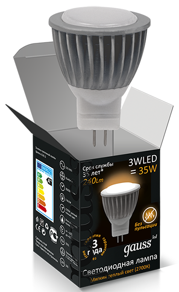 Купить Gauss Лампа MR11 3W 290lm 2700K GU4 LED 132517103