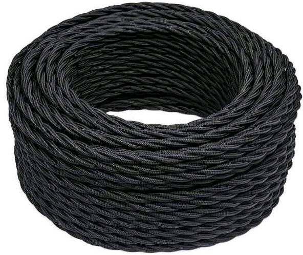 Купить BIRONI Черный матовый Витой провод 2*1,5 50м B1-424-73-50