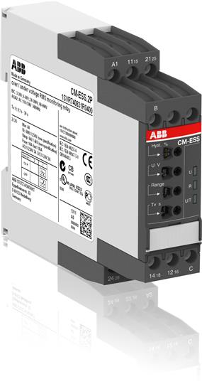 ABB CM-ESS.2S Реле контроля напряжения 1Ф (3-30В, 6-60В, 30-300В, 60-600 AC/DC)24-240В AC/DC,2ПК 1SVR730830R0400