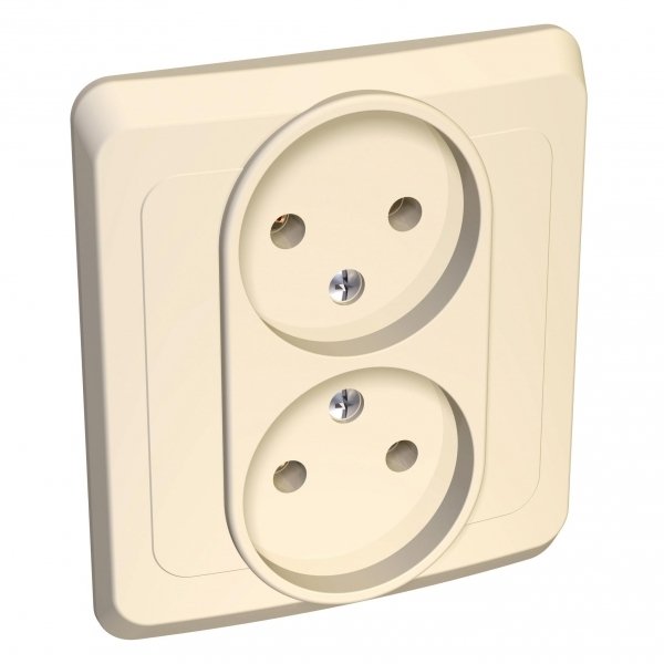 Systeme Electric Этюд Крем Розетка 2-ая б/з