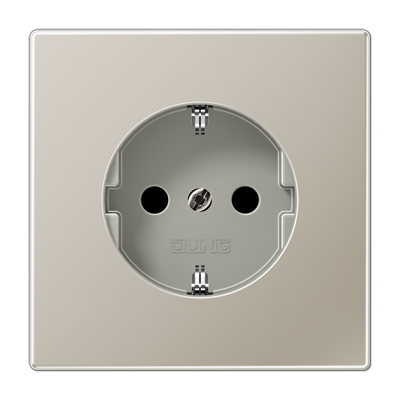 JUNG LS 990 Edelstahl Розетка с/з с защитными шторками безвинт. зажим ES1520KI