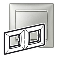 Купить Legrand Valena Алюминий/Серебряный штрих Рамка 2-ая горизонт. 770352