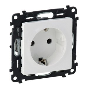 Купить Legrand Valena LIFE DIY Бел Розетка 1-ая с/з, с защитными шторками, винт.зажим 753424