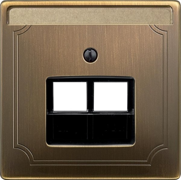SE Merten SD Античная латунь Накладка розетки ТЛФ/комп 2-ой наклонной MTN292643