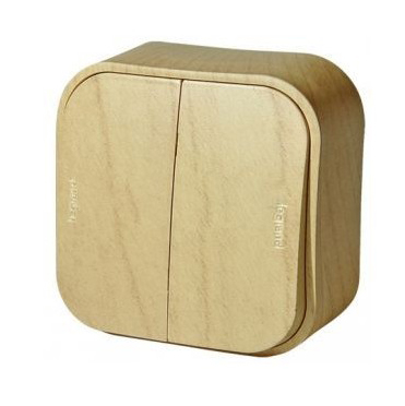 Купить Legrand Quteo Сосна Выключатель 2-клавишный 10А 782262