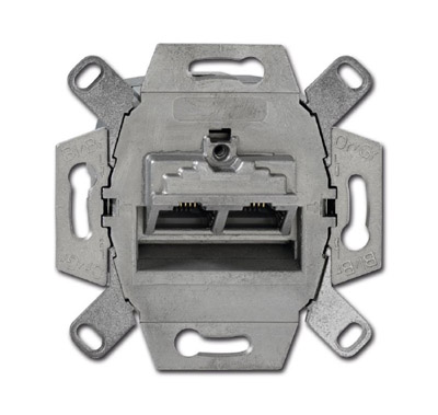 ABB BJE Мех Компьютерная/телефон.розетка 2-пост.UAE, 8/8 полюсов, RJ45, кат.6е, 500 МГц 2CKA000230A0412