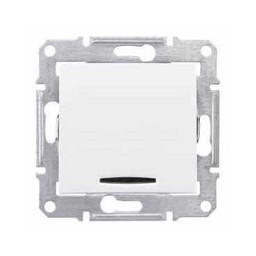 Купить SE Sedna Бел Выключатель 1-клавишный с подсветкой 10А (сх.1) SDN1400121