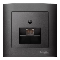 Купить SE Merten SM Антрацит Накладка розетки ТЛФ/комп 1-ой наклонной MTN298314