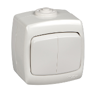 Купить SE Wessen Рондо наруж Бел Выключатель 2-клавишный 6А, IP44 VA56-225B-BI