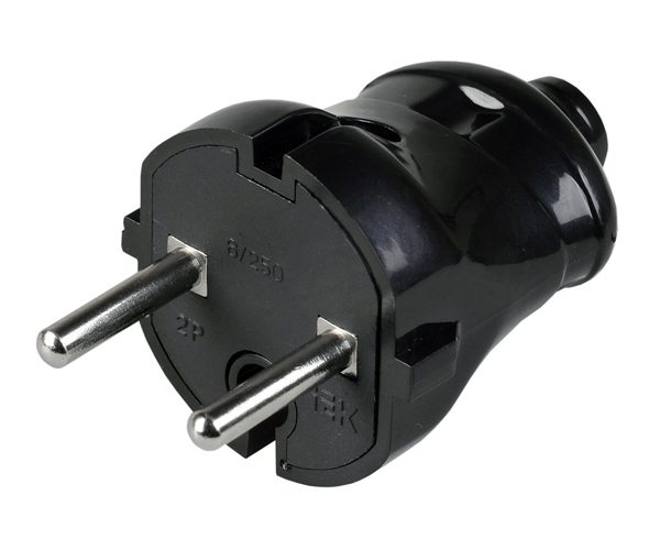 Купить IEK ВПп20-02-Ст Вилка разборная прямая без з/к 6А черная