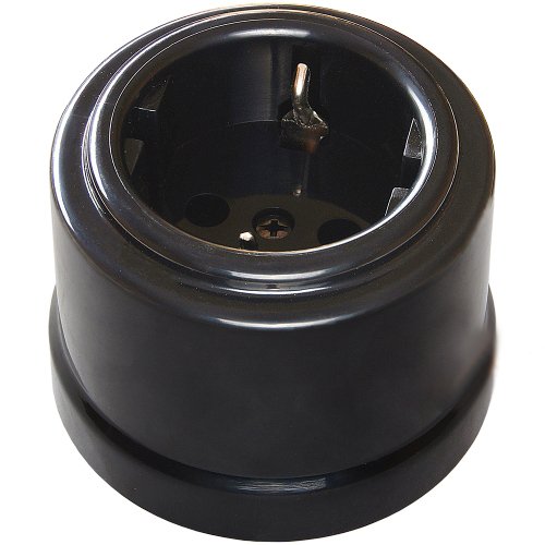 BIRONI Лизетта Пластик Черный Розетка с/з B1-101-23