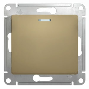 Купить Systeme Electric Glossa Титан Выключатель 1-клавишный с подсветкой, сх.1а, 10АХ