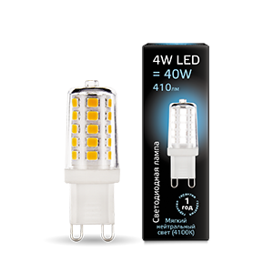 Gauss Лампа G9 AC185-265V 4W 410lm 4100K керамика LED 107309204