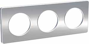 Купить SE Odace Полированный алюминий/Бел Рамка 3-ая S52P806J