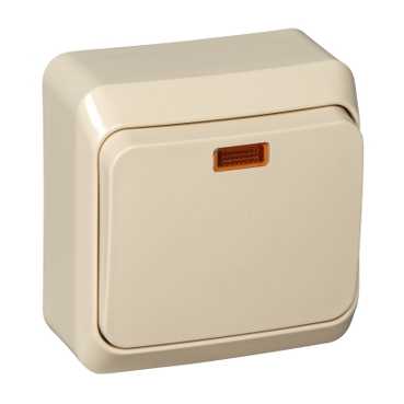 Купить Systeme Electric Этюд наруж Крем Переключатель 1-клавишный с подсветкой