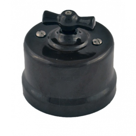 BIRONI Лизетта Керамика Черный Выключатель проходной 1-кл B1-201-03