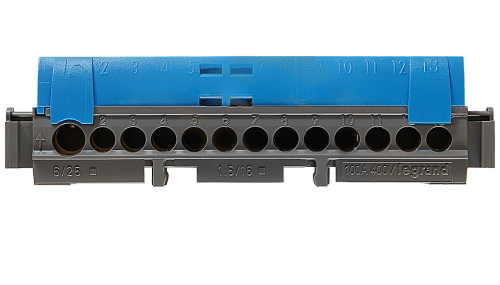 Купить Legrand Клеммная колодка синяя 12х1.5-16мм2 (L= 113мм) 004844