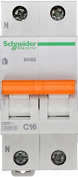 Купить SE Домовой ВА63 Автоматический выключатель 1P+N 16A (C) 4.5kA 11213