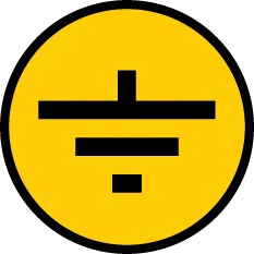 IEK Самоклеящаяся этикетка: 30х30 мм, символ "Заземление"