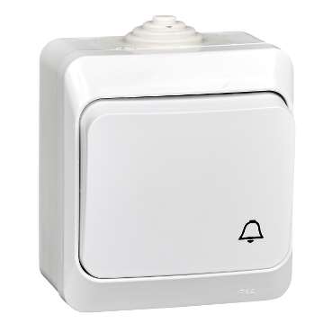 Systeme Electric Этюд наруж Бел Кнопка нажимная (сх.1) IP44