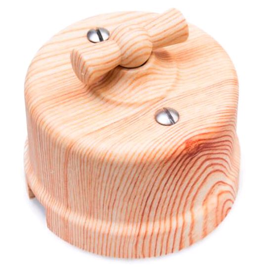 BIRONI Лизетта Пластик Карельская сосна Выключатель проходной 1-кл B1-201-13