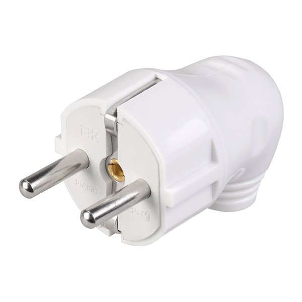 Купить IEK ВПу11-01-Ст Вилка разборная угловая с з/к 16А белая