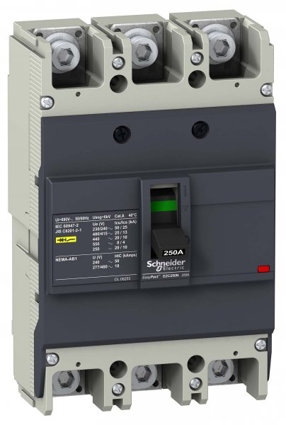 SE EasyPact EZC 250N Автоматический выключатель 3P/3T 250A 25кA/400В EZC250N3250 SE EasyPact EZC 250N Автоматический выключатель 3P/3T 250A 25кA/400В EZC250N3250
