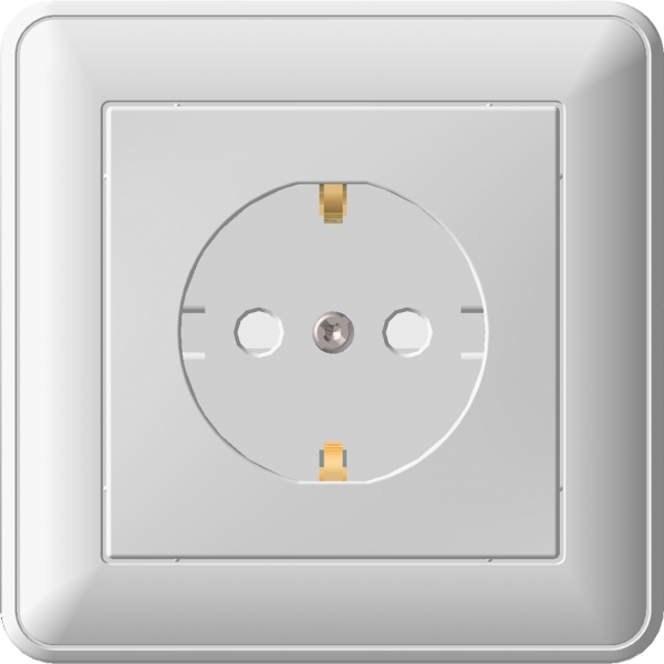 Купить Systeme Electric Wessen 59 Беж Розетка с/з с защитными шторками (в сборе, с рамкой)